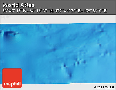 Physical 3D Map of the Area around 34° 0' 57" N, 158° 10' 30" E