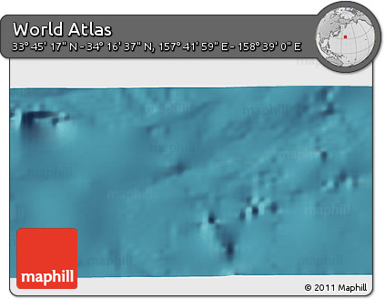 Satellite 3D Map of the Area around 34° 0' 57" N, 158° 10' 30" E