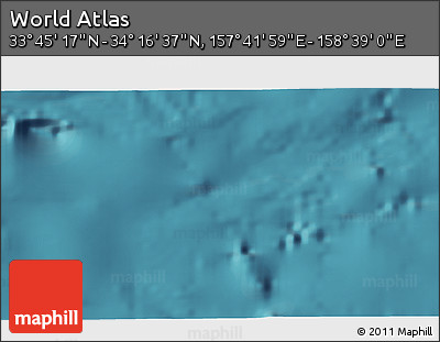 Satellite 3D Map of the Area around 34° 0' 57" N, 158° 10' 30" E