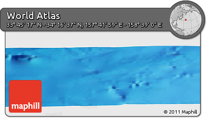 Physical Panoramic Map of the Area around 34° 0' 57" N, 158° 10' 30" E