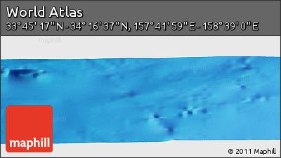 Physical Panoramic Map of the Area around 34° 0' 57" N, 158° 10' 30" E