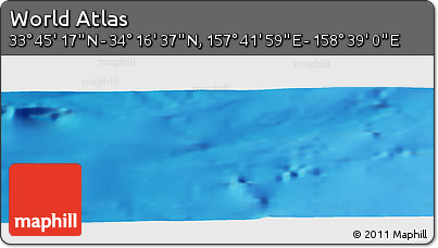 Physical Panoramic Map of the Area around 34° 0' 57" N, 158° 10' 30" E
