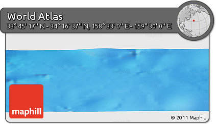 Physical Panoramic Map of the Area around 34° 0' 57" N, 159° 1' 30" E