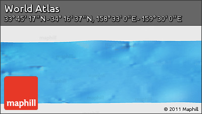 Physical Panoramic Map of the Area around 34° 0' 57" N, 159° 1' 30" E