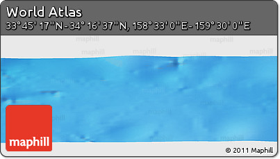 Physical Panoramic Map of the Area around 34° 0' 57" N, 159° 1' 30" E