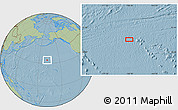 Savanna Style Location Map of the area around 34° 0' 57" N, 168° 13' 29" W, hill shading