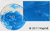 Shaded Relief Location Map of the area around 34° 0' 57" N, 168° 13' 29" W