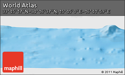 Physical Panoramic Map of the Area around 34° 0' 57" N, 16° 13' 30" E