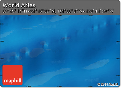 Physical Map of the Area around 34° 0' 57" N, 174° 10' 30" W