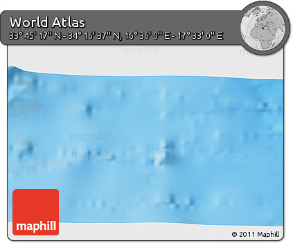Physical 3D Map of the Area around 34° 0' 57" N, 17° 4' 30" E