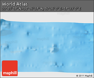 Physical 3D Map of the Area around 34° 0' 57" N, 17° 4' 30" E