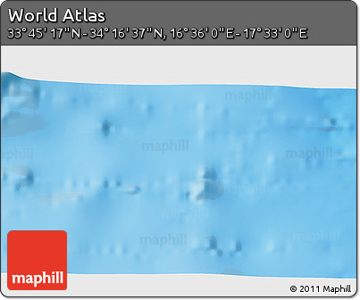 Physical 3D Map of the Area around 34° 0' 57" N, 17° 4' 30" E