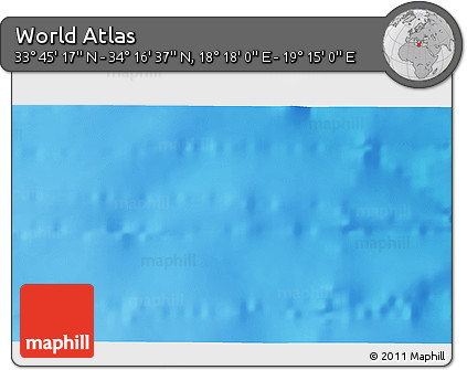 Physical 3D Map of the Area around 34° 0' 57" N, 18° 46' 29" E