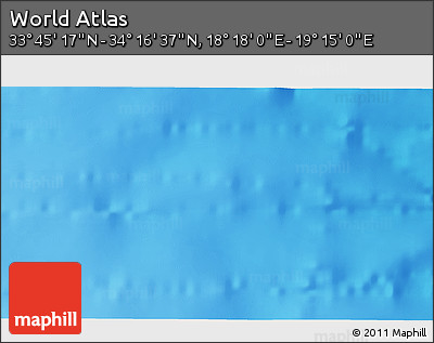 Physical 3D Map of the Area around 34° 0' 57" N, 18° 46' 29" E