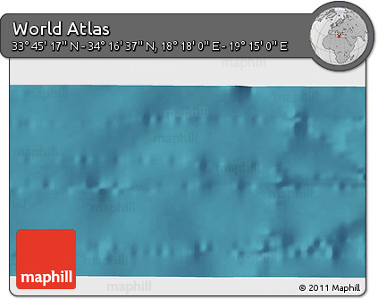 Satellite 3D Map of the Area around 34° 0' 57" N, 18° 46' 29" E