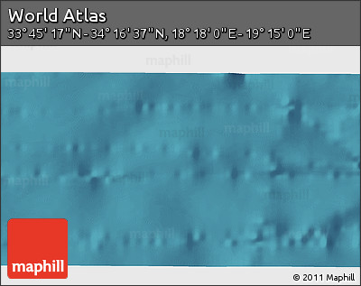 Satellite 3D Map of the Area around 34° 0' 57" N, 18° 46' 29" E