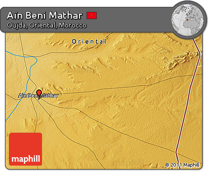 Physical 3D Map of Aïn Beni Mathar