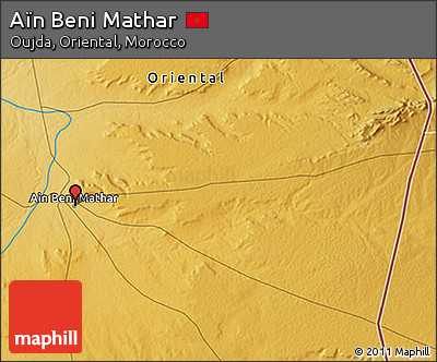 Physical 3D Map of Aïn Beni Mathar