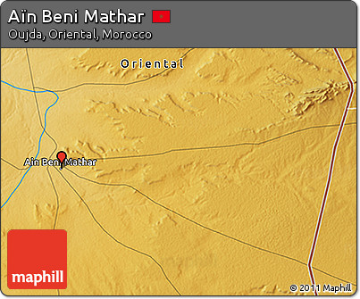Physical 3D Map of Aïn Beni Mathar