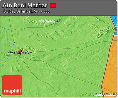 Political 3D Map of Aïn Beni Mathar