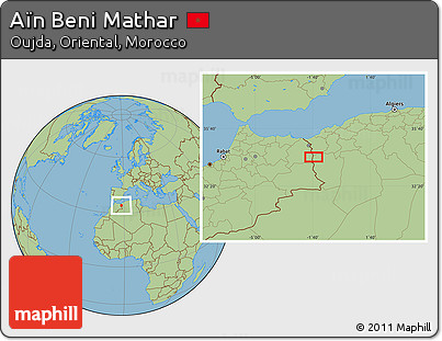 Savanna Style Location Map of Aïn Beni Mathar