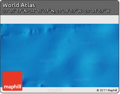 Shaded Relief 3D Map of the Area around 34° 0' 57" N, 21° 10' 29" W