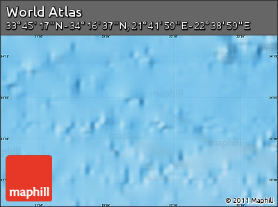 Physical Map of the Area around 34° 0' 57" N, 22° 10' 29" E