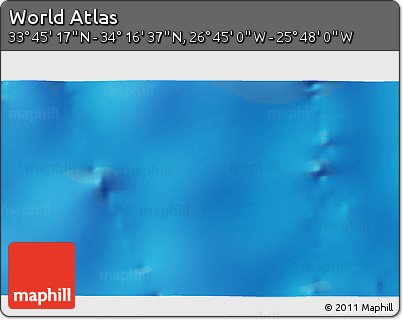 Physical 3D Map of the Area around 34° 0' 57" N, 26° 16' 29" W