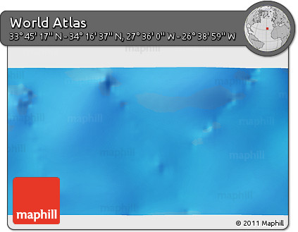 Physical 3D Map of the Area around 34° 0' 57" N, 27° 7' 30" W