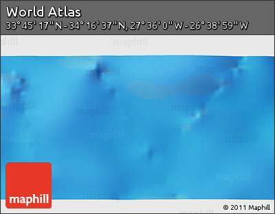 Physical 3D Map of the Area around 34° 0' 57" N, 27° 7' 30" W