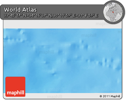 Shaded Relief 3D Map of the Area around 34° 0' 57" N, 30° 40' 29" E