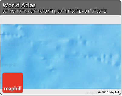 Shaded Relief 3D Map of the Area around 34° 0' 57" N, 30° 40' 29" E