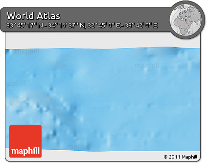 Shaded Relief 3D Map of the Area around 34° 0' 57" N, 33° 13' 30" E
