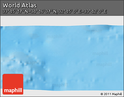 Shaded Relief 3D Map of the Area around 34° 0' 57" N, 33° 13' 30" E