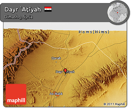 Physical 3D Map of Dayr `Aţīyah