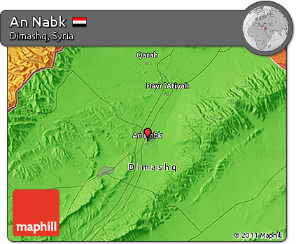 Political 3D Map of An Nabk