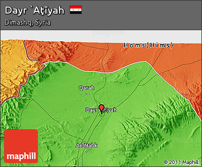 Political 3D Map of Dayr `Aţīyah