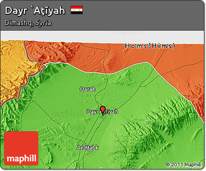 Political 3D Map of Dayr `Aţīyah