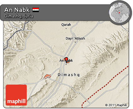 Shaded Relief 3D Map of An Nabk