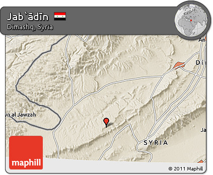 Shaded Relief 3D Map of Jab`ādīn