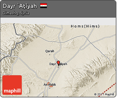 Shaded Relief 3D Map of Dayr `Aţīyah
