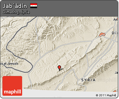 Shaded Relief 3D Map of Jab`ādīn