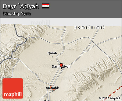 Shaded Relief 3D Map of Dayr `Aţīyah