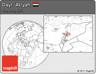 Blank Location Map of Dayr `Aţīyah
