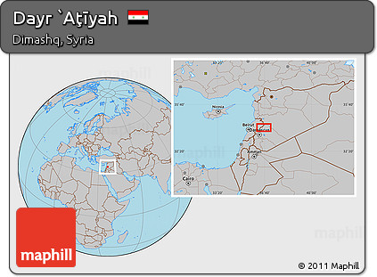 Gray Location Map of Dayr `Aţīyah