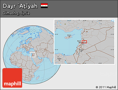 Gray Location Map of Dayr `Aţīyah