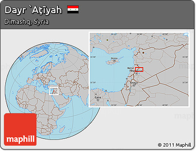 Gray Location Map of Dayr `Aţīyah