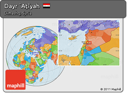 Political Location Map of Dayr `Aţīyah