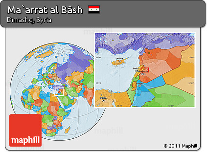 Political Location Map of Ma`arrat Al Bāsh