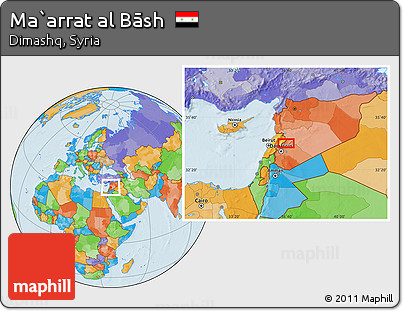 Political Location Map of Ma`arrat Al Bāsh